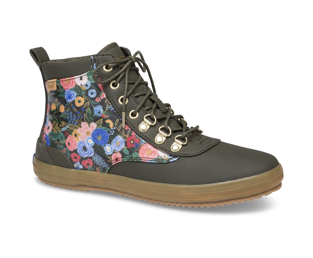 Basket Keds Femme Vert - Rifle Paper Co. Scout Water-Resistant Boot Garden Party - 341-OXDAHB